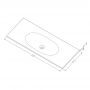 Cristalstone Armonico umywalka 110x45 cm wpuszczana prostokątna biały U1100-MCOTG/BO zdj.2
