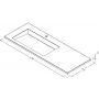 Cristalstone Linea Ideal umywalka 120x45 cm wpuszczana prostokątna biały U1200-MBLOLC/CR zdj.2
