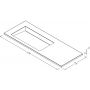 Cristalstone Linea Ideal umywalka 120x45 cm wpuszczana prostokątna biały U1200-MBLOLC/CR/BO zdj.2