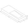 Cristalstone Linea Ideal umywalka 120x45 cm ścienna prostokątna biały U1200-MBPOLB/BO zdj.2