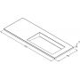 Cristalstone Linea Ideal umywalka 120x45 cm wpuszczona prostokątna biały U1200-MBPOLC/CR/BO zdj.2