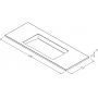 Cristalstone Linea Ideal umywalka 120x45 cm wpuszczana prostokątna biały U1200-MCOLC/CR/BO zdj.2