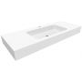 Cristalstone Linea Simpla umywalka 120x45 cm prostokątna ścienna-z blatem biała U1200-MCOT zdj.1