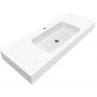 Cristalstone Linea Simpla umywalka 120x45 cm prostokątna ścienna-z blatem biała U1200-MCOT zdj.4