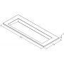 Cristalstone Linea Ideal umywalka 120x45 cm wpuszczana prostokątna biały U1200-MOLC/CR/BO zdj.2
