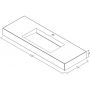 Cristalstone Linea Ideal umywalka 130x45 cm ścienna prostokątna biały U1300-MCOLC zdj.2