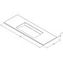 Cristalstone Linea Ideal umywalka 130x45 cm wpuszczana prostokątna biały U1300-MCOLC/CR/BO zdj.2