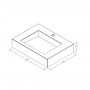 Cristalstone Linea Ideal umywalka 60x45 cm ścienna prostokątna biały U600-MCOLC zdj.2