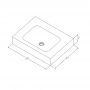 Cristalstone Linea Simpla umywalka 60x45 cm wpuszczana prostokątna biały U600-MCOT/BO zdj.2