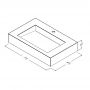 Cristalstone Linea Ideal umywalka 70x45 cm ścienna prostokątna biały U700-MCOLC zdj.2