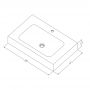 Cristalstone Linea Simpla umywalka 70x45 cm wpuszczana prostokątna biały U700-MCOT zdj.2