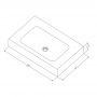 Cristalstone Linea Simpla umywalka 70x45 cm wpuszczana prostokątna biały U700-MCOT/BO zdj.2
