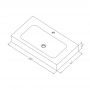Cristalstone Linea Simpla umywalka 80x45 cm wpuszczana prostokątna biały U800-MCOT zdj.2