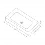 Cristalstone Linea Simpla umywalka 80x45 cm wpuszczana prostokątna biały U800-MCOT/BO zdj.2