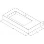 Cristalstone Linea Ideal umywalka 90x45 cm ścienna prostokątna biały U900-MBLOLB zdj.2