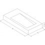Cristalstone Linea Ideal umywalka 90x45 cm ścienna prostokątna biały U900-MBPOLB/BO zdj.2