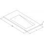 Cristalstone Linea Ideal umywalka 90x45 cm wpuszczana prostokątna biały U900-MBPOLB/CR/BO zdj.2