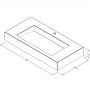 Cristalstone Linea Ideal umywalka 90x45 cm ścienna prostokątna biały U900-MCOLC zdj.2