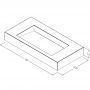 Cristalstone Linea Ideal umywalka 90x45 cm ścienna prostokątna biały U900-MCOLC/BO zdj.2