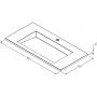 Cristalstone Linea Ideal umywalka 90x45 cm wpuszczana prostokątna biały U900-MCOLC/CR zdj.2