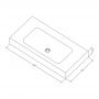 Cristalstone Linea Simpla umywalka 90x45 cm wpuszczana prostokątna biały U900-MCOT/BO zdj.2