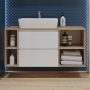 Cersanit Moduo SET B689 umywalka 56,5x36,5 cm nablatowa z szafką 80 cm biała/dąb i dwiema szafkami wiszącymi S801-447 zdj.20