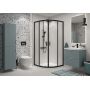 Cersanit Arteco kabina prysznicowa 80x80 cm półokrągła czarny mat/szkło przezroczyste S913-013 zdj.3