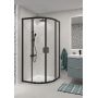 Cersanit Arteco kabina prysznicowa 80x80 cm półokrągła czarny mat/szkło przezroczyste S913-013 zdj.5
