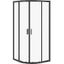 Cersanit Arteco kabina prysznicowa 90x90 cm półokrągła czarny mat/szkło przezroczyste S913-014 zdj.1