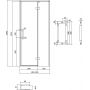 Cersanit Larga drzwi prysznicowe 90 cm prawe czarny/szkło przezroczyste S932-124 zdj.2