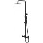 Cersanit City zestaw prysznicowy ścienny termostatyczny z deszczownicą czarny S951-848 zdj.1