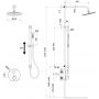 Cersanit Zen zestaw wannowo-prysznicowy podtynkowy termostatyczny z deszczownicą chrom S952-032 zdj.2
