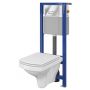 Cersanit Easy Set 880 miska WC CleanOn z deską wolnoopadającą i stelaż podtynkowy Aqua z przyciskiem spłukującym Actis chrom błyszczący S701-203 zdj.1