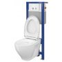 Cersanit Moduo Set B39 miska WC CleanOn z deską wolnoopadającą Slim i stelaż podtynkowy Aqua z przyciskiem spłukującym Stero szkło białe S701-293 zdj.3