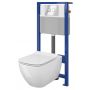 Zestaw Cersanit Virgo Set B227 miska WC Clean On z deską wolnoopadającą i stelaż podtynkowy System 52 z przyciskiem chrom S701-406 zdj.11