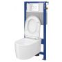 Zestaw Cersanit Inverto miska WC wisząca StreamOn z deską wolnoopadającą oraz stelażem podtynkowym Aqua i przyciskiem Accento Circle S701-423 zdj.3