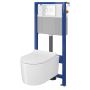 Zestaw Cersanit Inverto miska WC wisząca StreamOn z deską wolnoopadającą oraz stelażem podtynkowym Aqua i przyciskiem Accento Circle S701-423 zdj.1