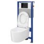 Zestaw Cersanit Inverto Set B230 miska WC wisząca StreamOn z deską wolnoopadającą oraz stelażem podtynkowym Aqua i przyciskiem Accento Circle S701-424 zdj.1