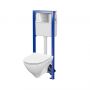 Zestaw Cersanit Mille miska WC CleanOn wisząca z deską wolnoopadającą Slim i stelaż podtynkowy z przyciskiem spłukującym chrom błyszczący S701-435 zdj.1