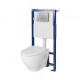 Zestaw Cersanit Moduo SET B607 miska WC wisząca CleanOn z deską wolnoopadającą Slim i stelaż podtynkowy Tech Line Opti z przyciskiem spłukującym A1 chrom błyszczący S701-636 zdj.1