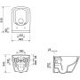 Zestaw Cersanit City Square miska WC wisząca CleanOn z deską wolnoopadającą Slim i stelaż podtynkowy Tech Line Opti z przyciskiem chrom błyszczący S701-665 zdj.2