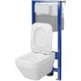 Zestaw Cersanit Crea Square miska WC CleanOn z deską wolnoopadającą i stelaż podtynkowy Aqua 2.0 S701-809 zdj.2