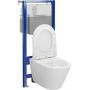 Zestaw Cersanit City Pro oval miska WC CleanOn spłukiwanie wirowe z deską wolnoopadającą i stelaż podtynkowy Aqua 2.0 S701-889 zdj.10