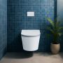 Clean Wave Breeze toaleta myjąca ze stelażem i przyciskiem wisząca bez kołnierza ze spłukiwaniem wirowym biała B700SET zdj.11