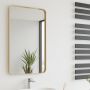 Dubiel Vitrum Rio Gold lustro łazienkowe 60x100 cm prostokątne rama złota zdj.10