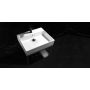 Deante Temisto umywalka nablatowa 50x50 cm kwadratowa biała z konsolą wiszącą czarną CDTW6U5S zdj.9