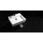 Deante Temisto umywalka nablatowa 60x50 cm kwadratowa biała z konsolą wiszącą czarną CDTW6U6S zdj.8