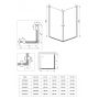 Deante Kerria Plus kabina prysznicowa 80x80 cm kwadratowa czarny mat/szkło przezroczyste KKNNW08W08 zdj.7