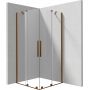 Deante Prizma kabina prysznicowa 90x90 cm kwadratowa brąz szczotkowany/szkło przezroczyste KPNCP09P09 zdj.1