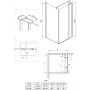 Deante Cubic kabina prysznicowa 90x90 cm kwadratowa chrom/szkło przezroczyste KTI043P zdj.2